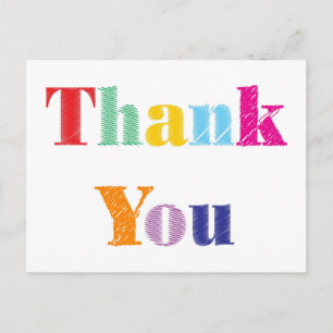 Trendy Thank You Postcard