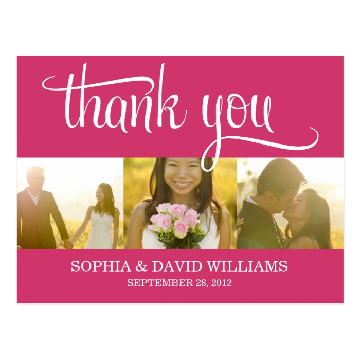 TRENDY THANKS  WEDDING THANK YOU CARD POST CARD