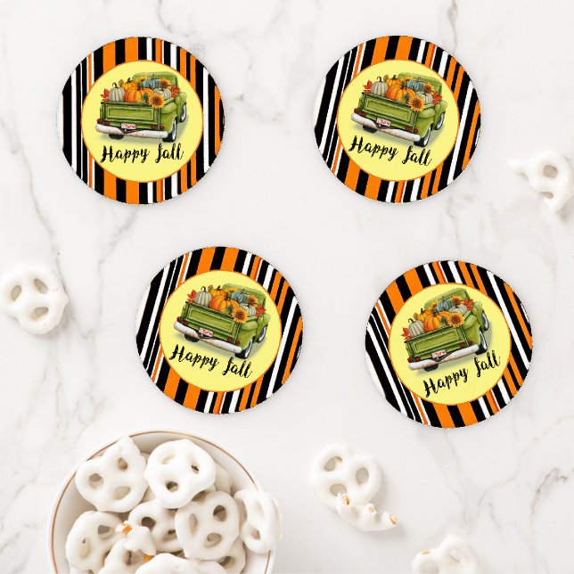 Trendy Thanksgiving Beautiful Autumn Collection Coaster Set (In Situ)
