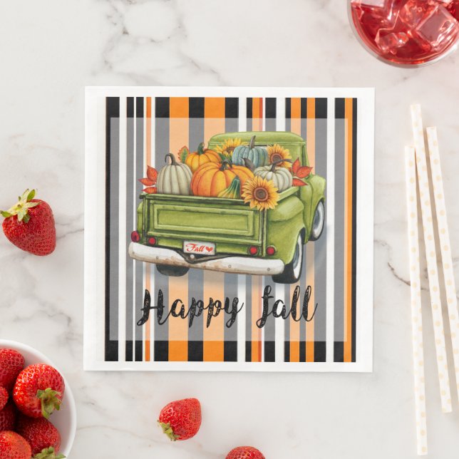 Trendy Thanksgiving Beautiful Autumn Collection Paper Dinner Napkins (Insitu)