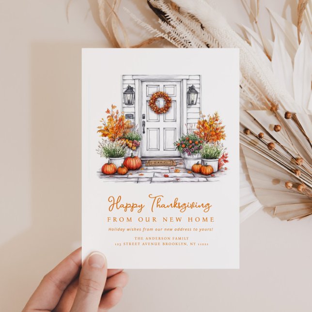 trendy thanksgiving moving announcement card (Creator Uploaded)