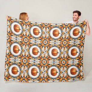 Trendy Thanksgiving Pumpkin Autumn Collection Fleece Blanket