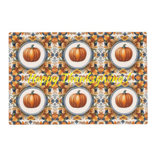 Trendy Thanksgiving Pumpkin Autumn Collection Placemat