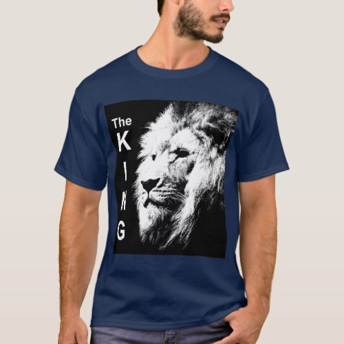 Trendy The King Modern Pop Art Lion Head Mens T_Shirt