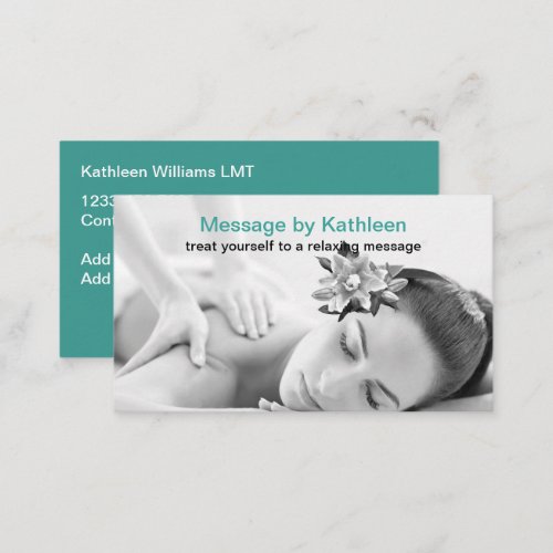 Trendy Therapeutic Massage Services Business Card