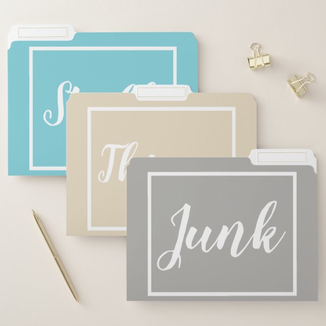 Trendy Things, Stuff, Junk & Stripes File Folder (Set)