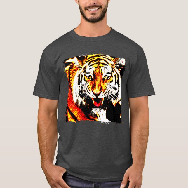 Trendy Tiger Modern Elegant Template T-Shirt (Front)
