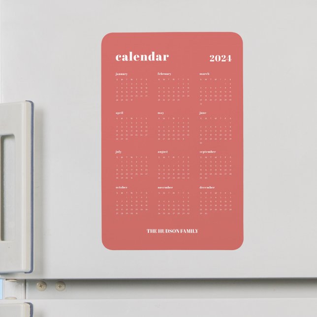 Trendy Tigerlily Full Year 2024 Calendar Magnet (Creator Uploaded)