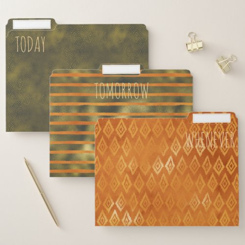 Trendy TODAY TOMORROW WHENEVER Office Organizing File Folder