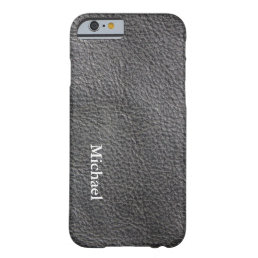 Trendy tough look black leather case iPhone 6/6s