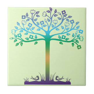 Trendy Tree Design Ceramic Tile