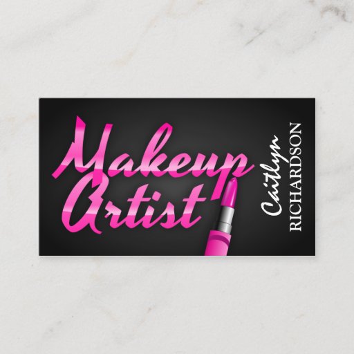 Customizable Trendy Makeup Artist Business Cards