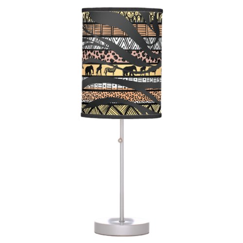 Trendy Tribal African Pattern Zebra Print Table Lamp