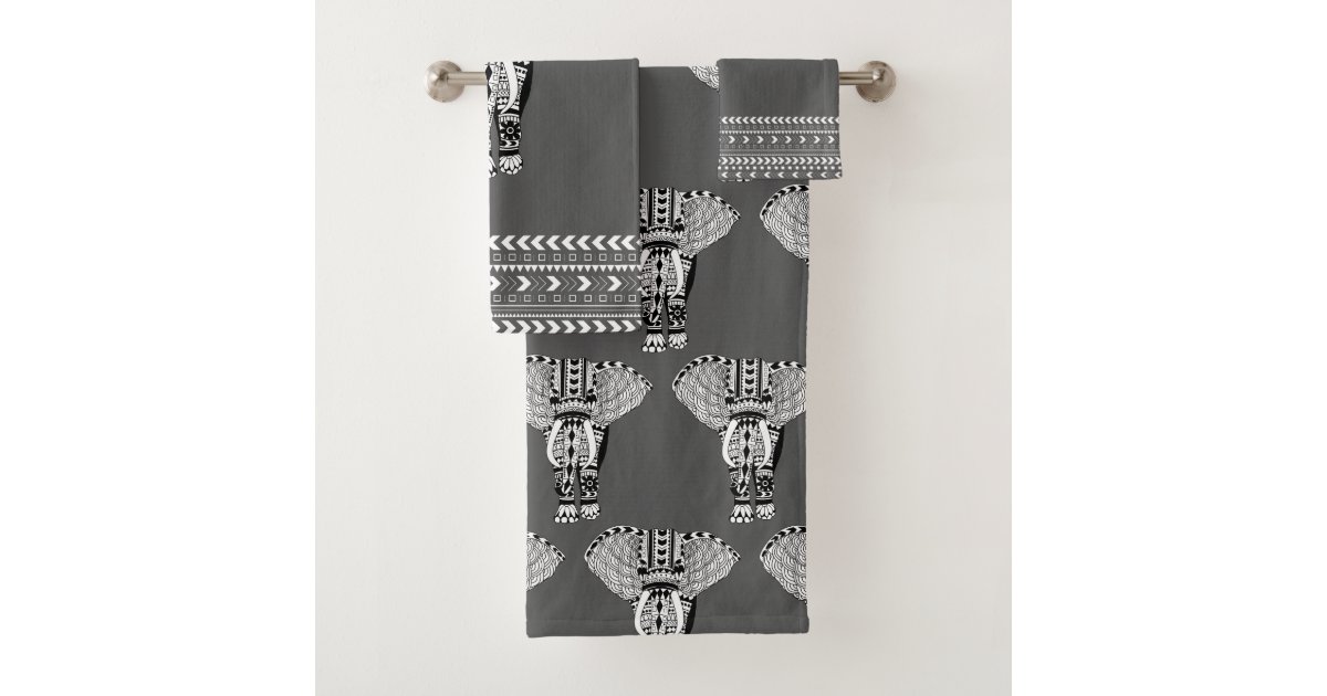Trendy Tribal Bohemian Elephant Bath Towel Set Zazzle