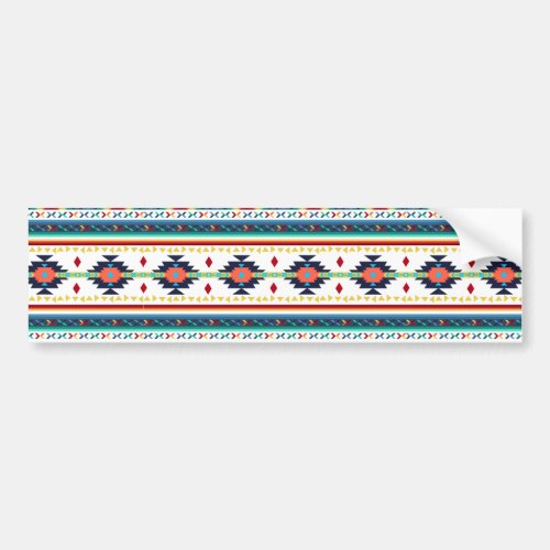 trendy tribal ethnic geometric pattern bumper sticker