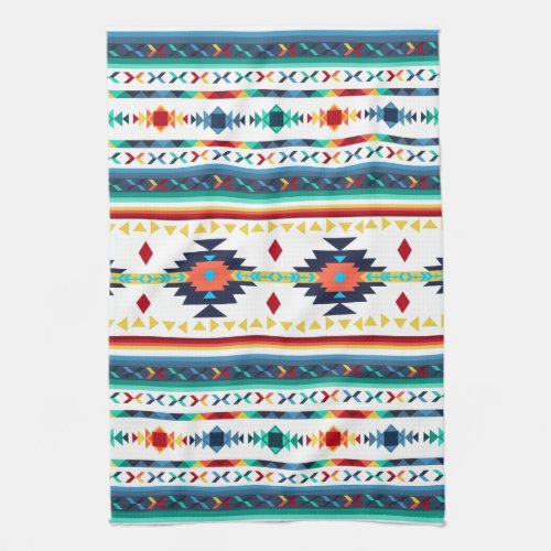 trendy tribal ethnic geometric pattern kitchen towel