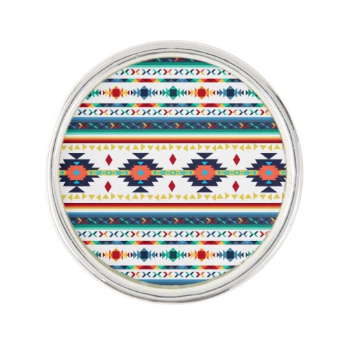 trendy tribal ethnic geometric pattern lapel pin