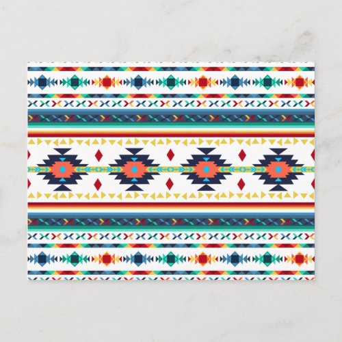 trendy tribal ethnic geometric pattern postcard