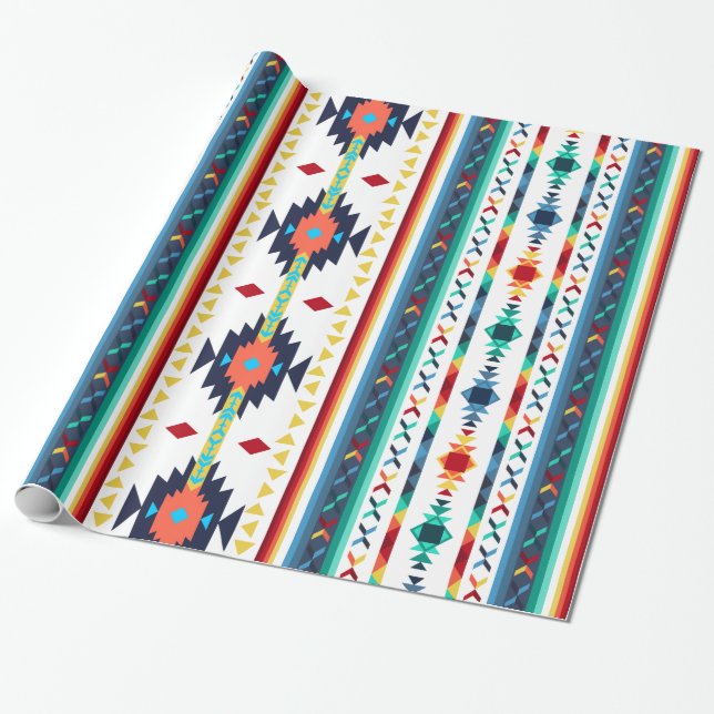 trendy tribal ethnic geometric pattern wrapping paper (Unrolled)