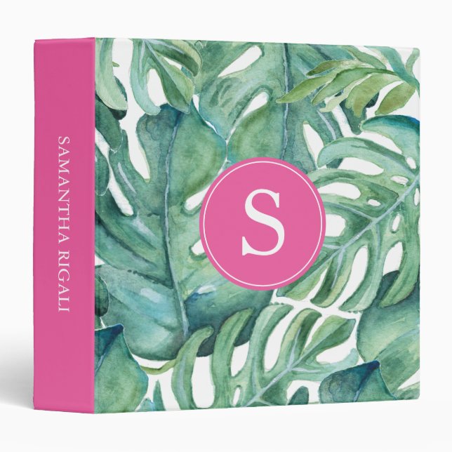 Trendy Tropical Back To School Binder for Her (Front/Spine)