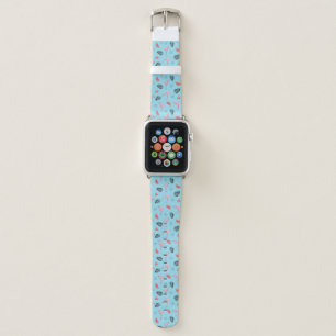Trendy Tropical Flamingo & Watermelon Pattern Apple Watch Band