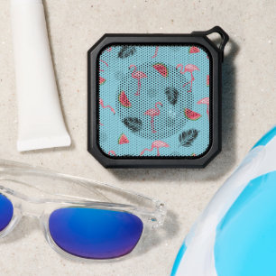 Trendy Tropical Flamingo & Watermelon Pattern Bluetooth Speaker