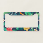 Trendy Tropical Floral Auto Accessories License Plate Frame<br><div class="desc">Bright colorful car accessories - bling up your new car with these beautiful products - tropical patterns are trendy and perfect for all seasons</div>