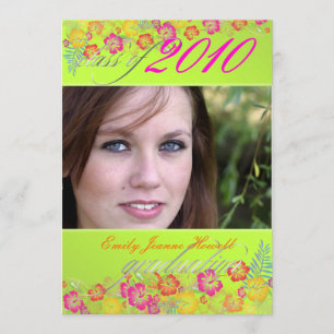 Trendy Tropical flowers Graduations Party Invitation
