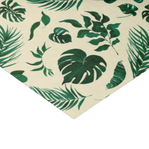 Trendy Tropical Foliage Green Leaves Pattern Tissue Paper