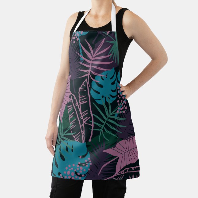 Trendy Tropical Paradise Summer Pattern Apron (Insitu)