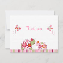 Trendy Tropical Turtle Thank You Note Cards