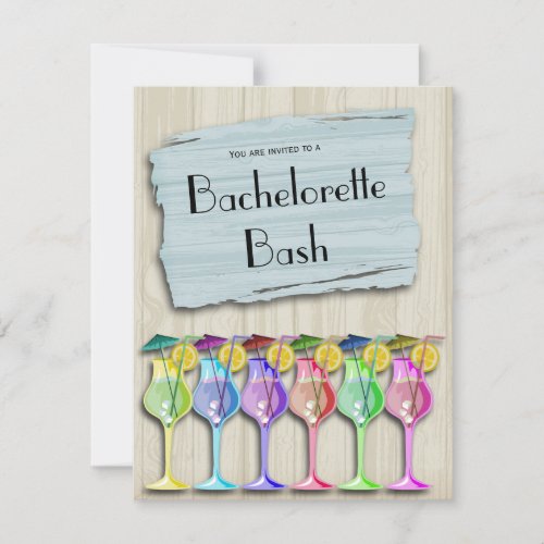 Trendy Tropical Umbrella Drinks Custom Invitation