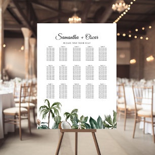 Trendy Tropical Watercolor Green Leaves Foam Board