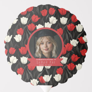 Trendy Tulip Petals His Graduation Balloon