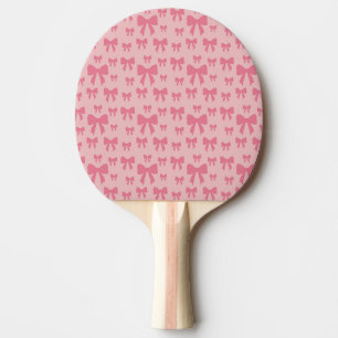 Trendy Tulip Pink Bows Pattern On Boho Chic Pink Ping Pong Paddle