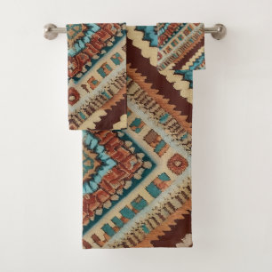 Trendy Turkish Beautiful Old Pattern Collection Bath Towel Set