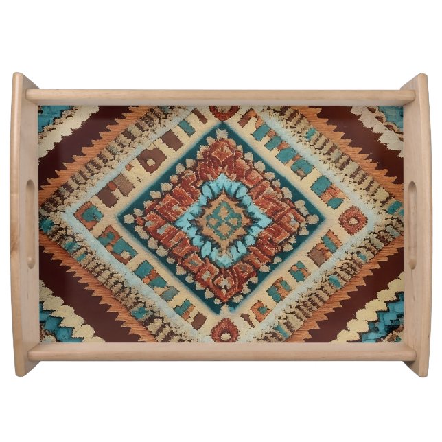 Trendy Turkish Beautiful Old Pattern Collection Serving Tray (Front)