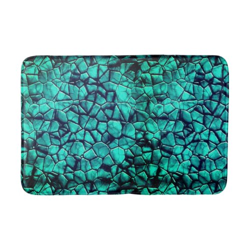 Trendy turquoise beach pebbles texture design bath mat