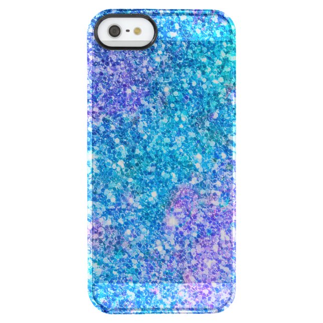 Trendy Turquoise-Blue & Pink Glitter Uncommon iPhone Case (Back)