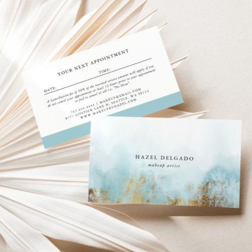 Trendy Turquoise Gold Designer Business Card