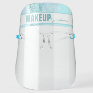 Trendy Turquoise Modern Chic Makeup Artist Face Shield
