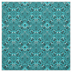 Sheath- Turquoise  blue ,brown and green floral motif