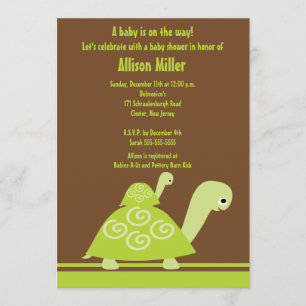 Trendy Turtle Baby Shower Invitation