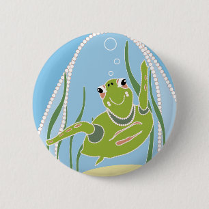 Trendy Turtle Pinback Button