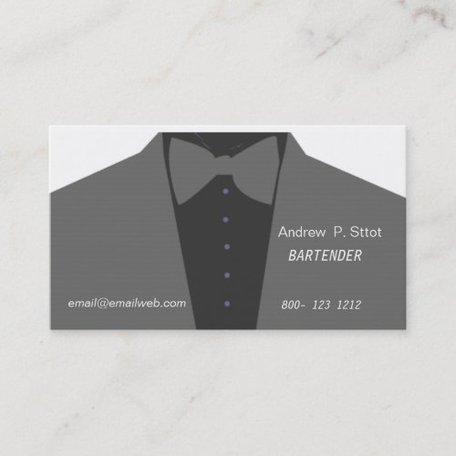 Catering Bartender Stylish Design Business Card
