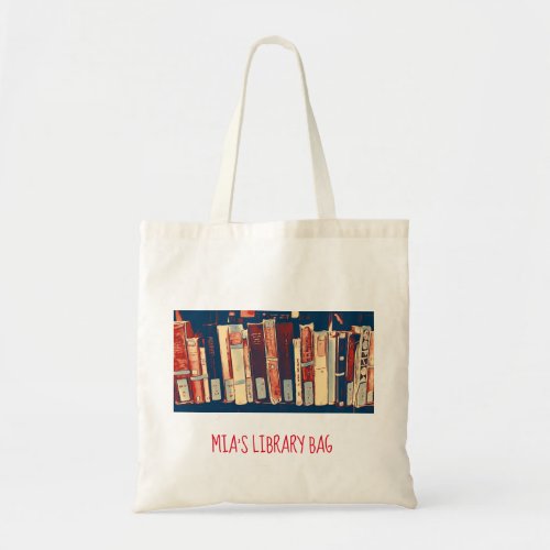 Trendy tween or teen reading library bag