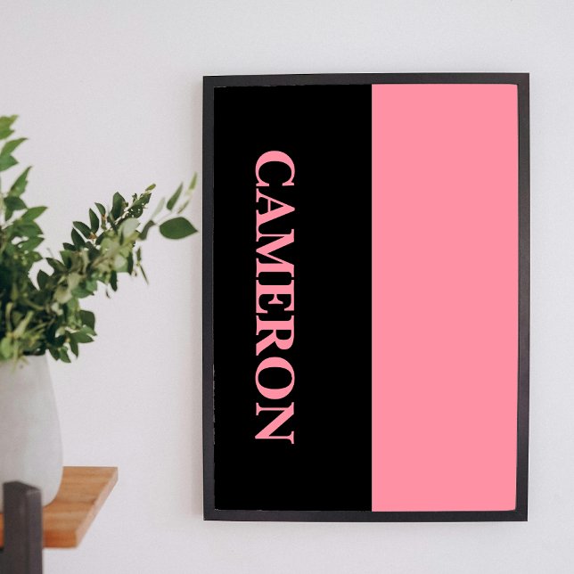 Trendy Two Colors | Name | Black and Salmon Pink Poster (Creator Uploaded)