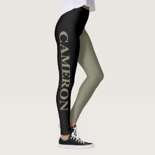Trendy Two Colors   Name   Black and Warm Gray Leggings