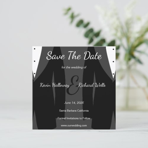 Trendy Two Tuxedos Gay Wedding Save The Date