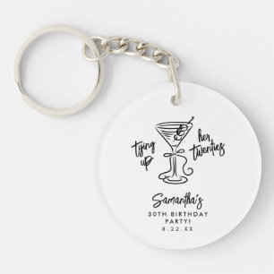 Trendy Tying Up Her Twenties 30th Birthday Keychain